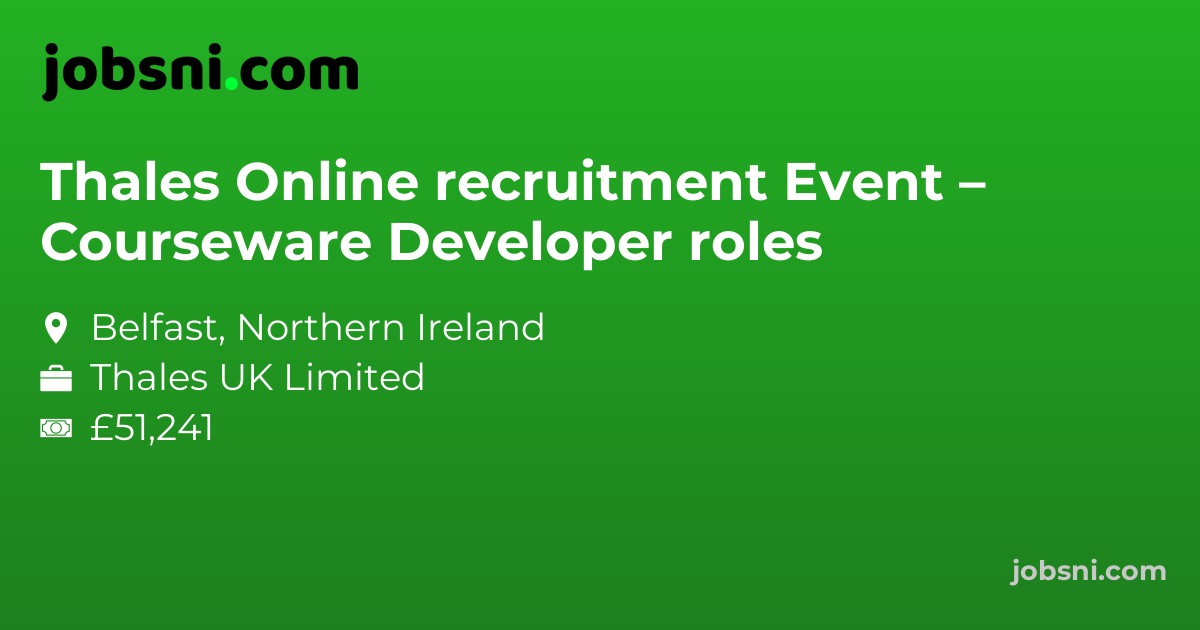 Thales Online recruitment Event – Courseware Developer roles