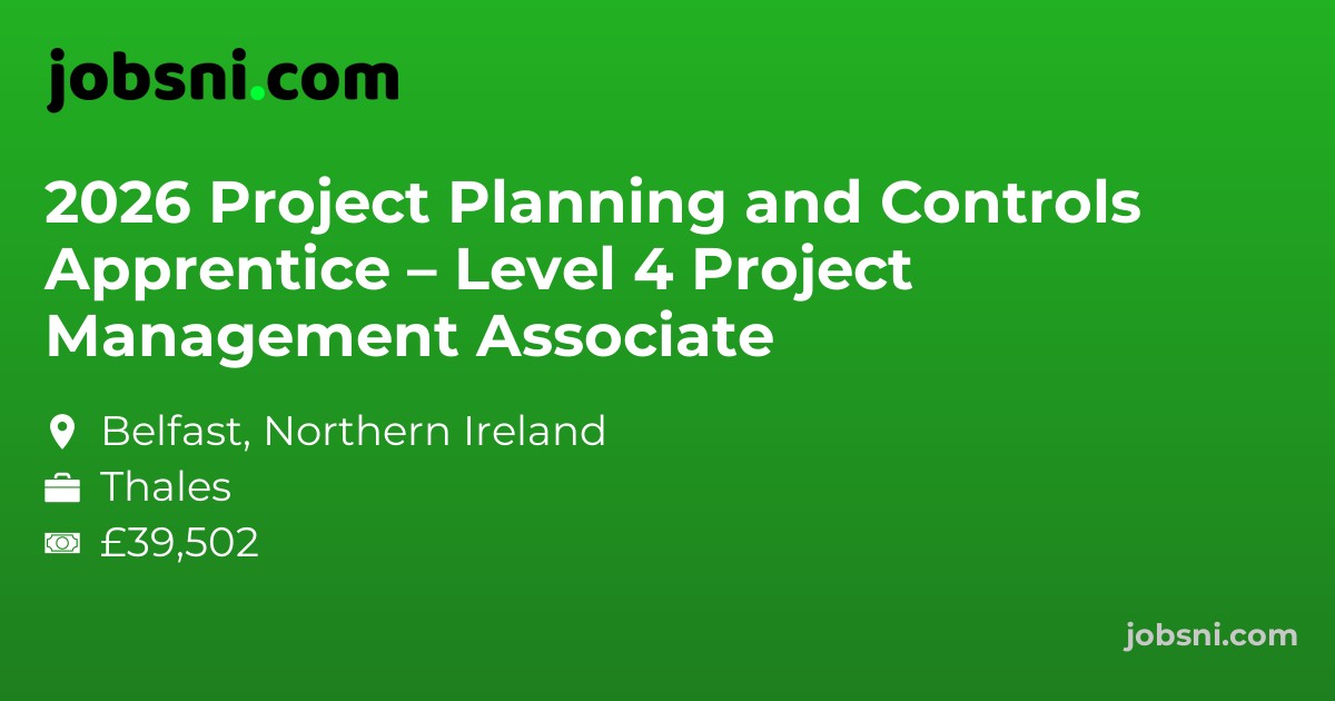 2026 Project Planning and Controls Apprentice – Level 4 Project Management Associate