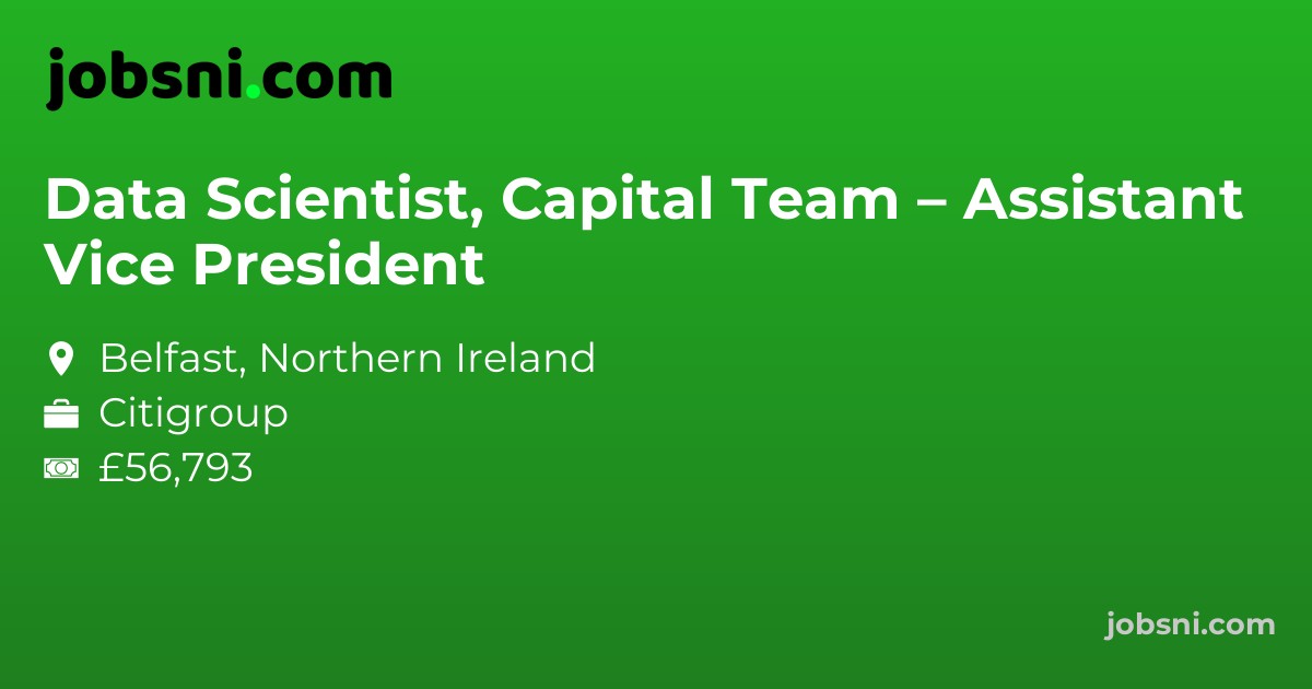 Data Scientist, Capital Team – Assistant Vice President