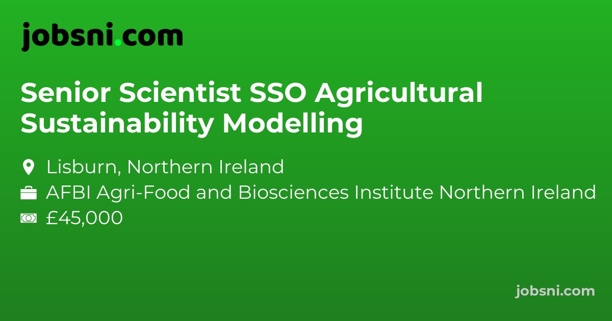 Senior Scientist SSO Agricultural Sustainability Modelling