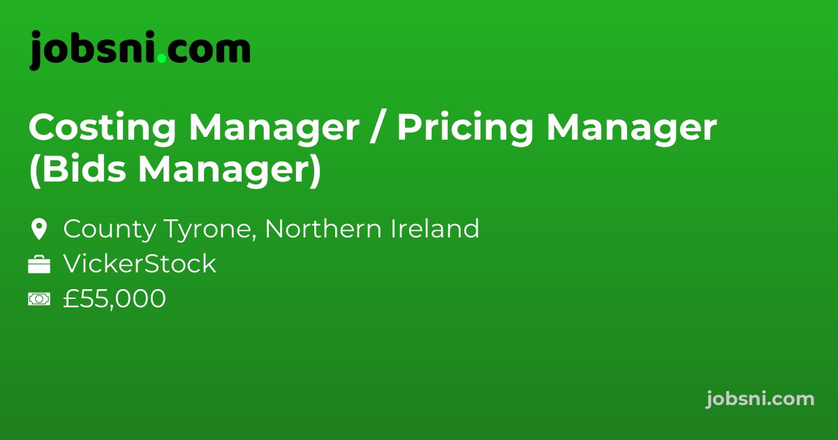 Costing Manager / Pricing Manager (Bids Manager)