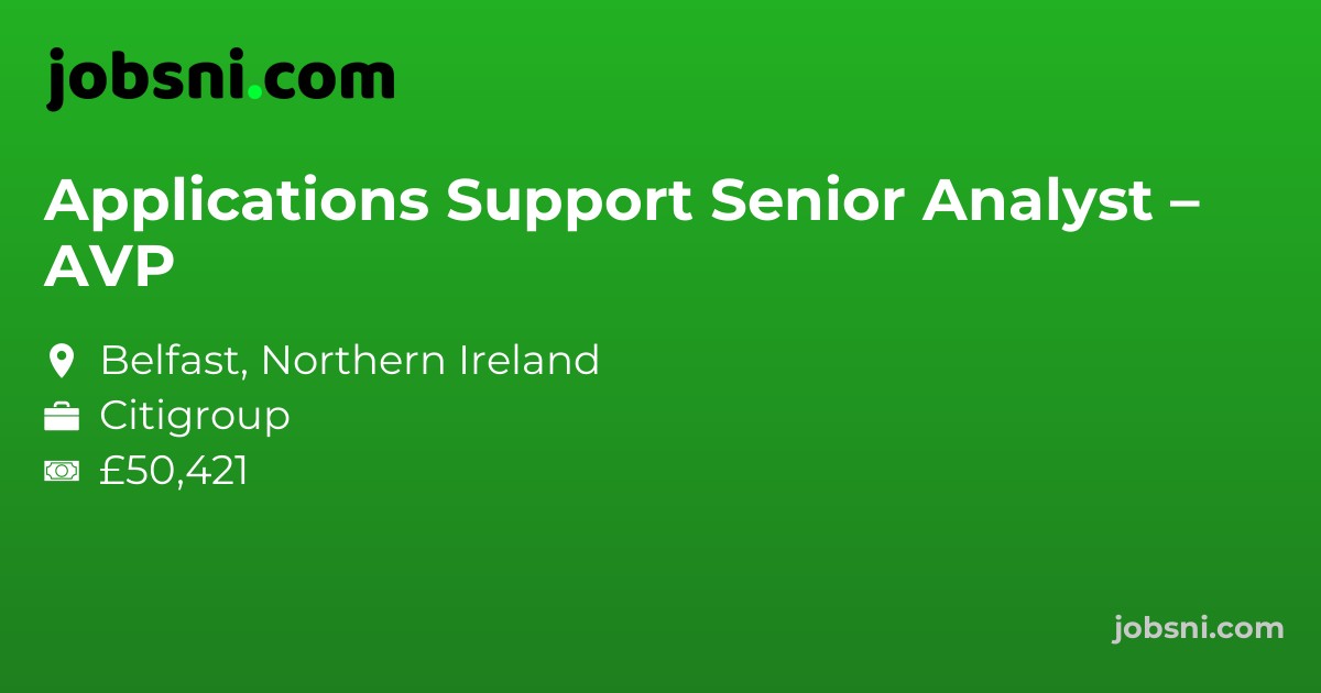 Applications Support Senior Analyst – AVP