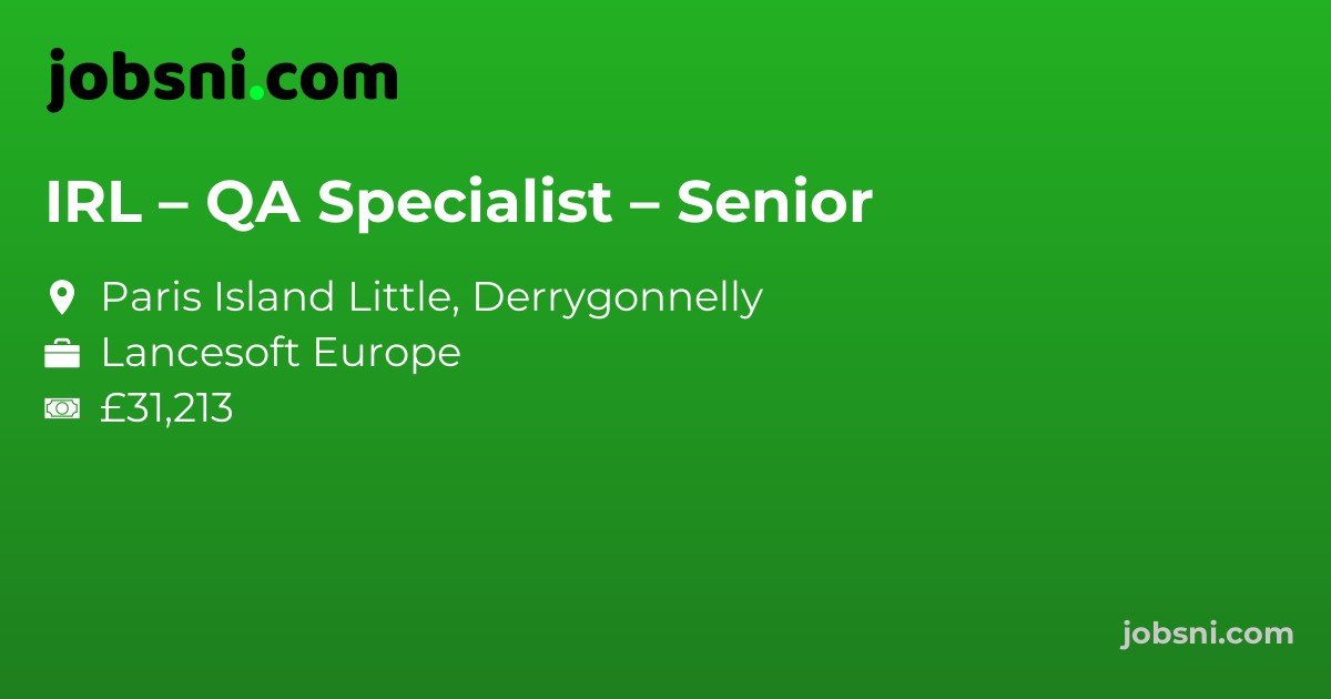 IRL – QA Specialist – Senior