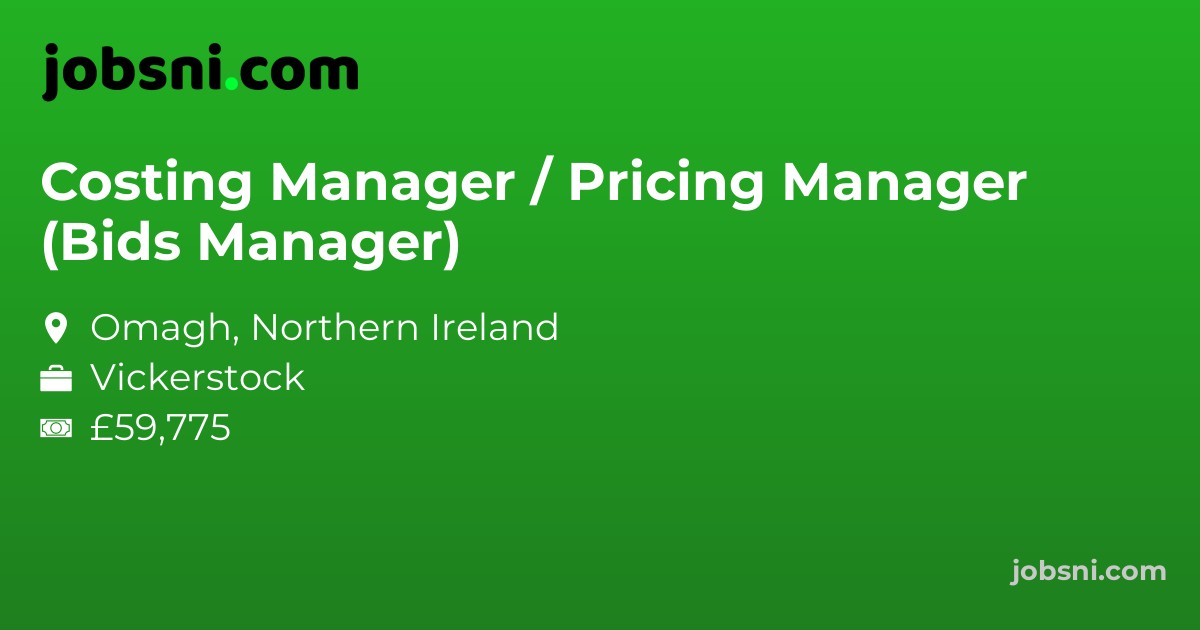 Costing Manager / Pricing Manager (Bids Manager)