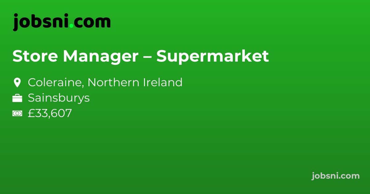 Store Manager – Supermarket