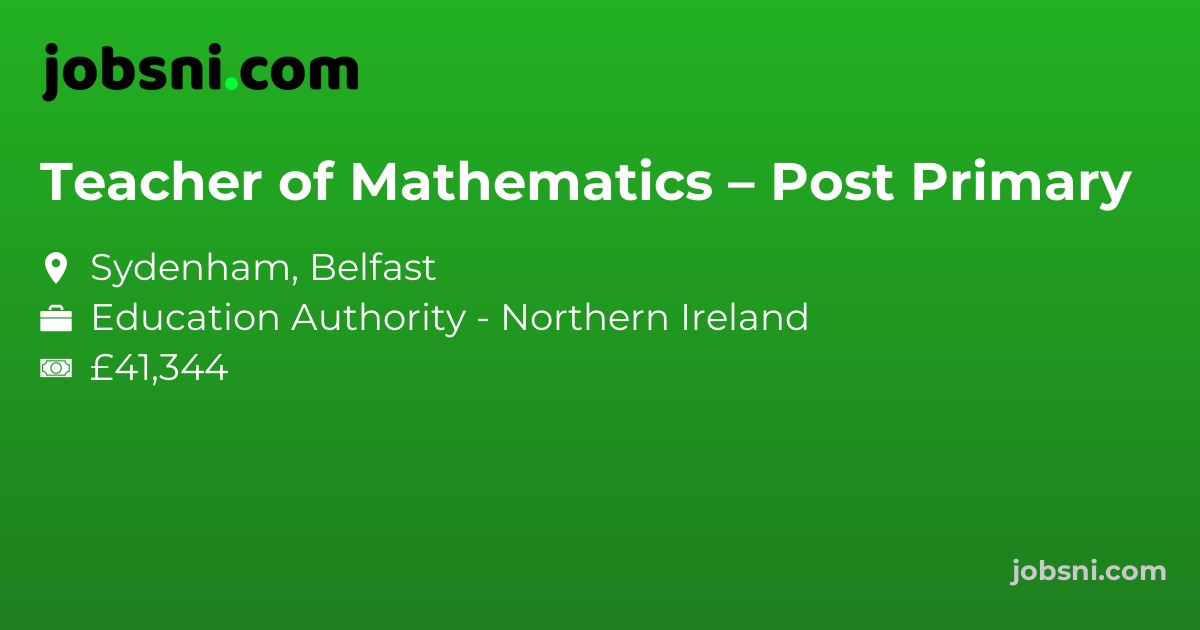Teacher of Mathematics – Post Primary