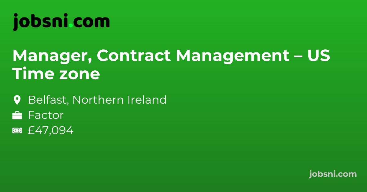 Manager, Contract Management – US Time zone