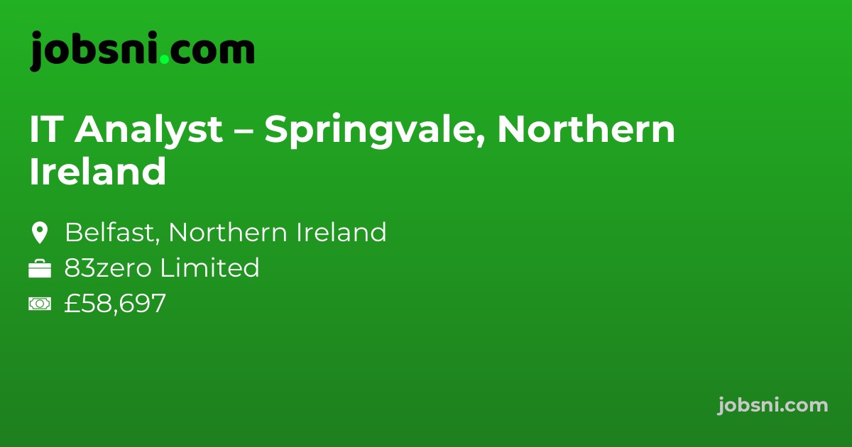 IT Analyst – Springvale, Northern Ireland