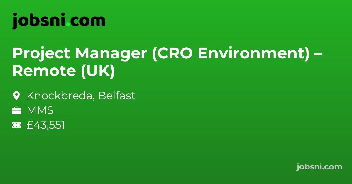 Project Manager (CRO Environment) – Remote (UK)