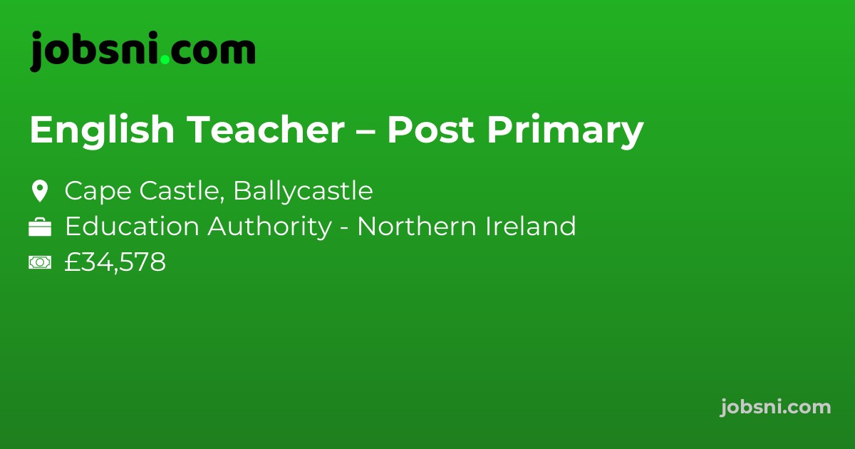 English Teacher – Post Primary