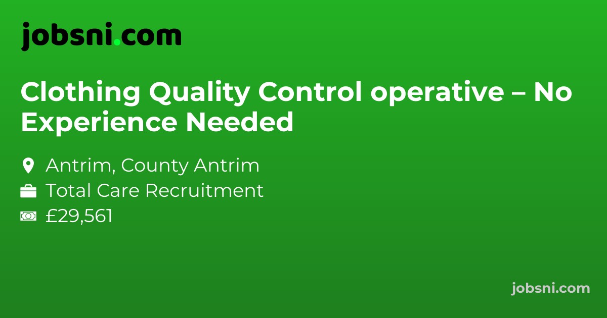 Clothing Quality Control operative – No Experience Needed
