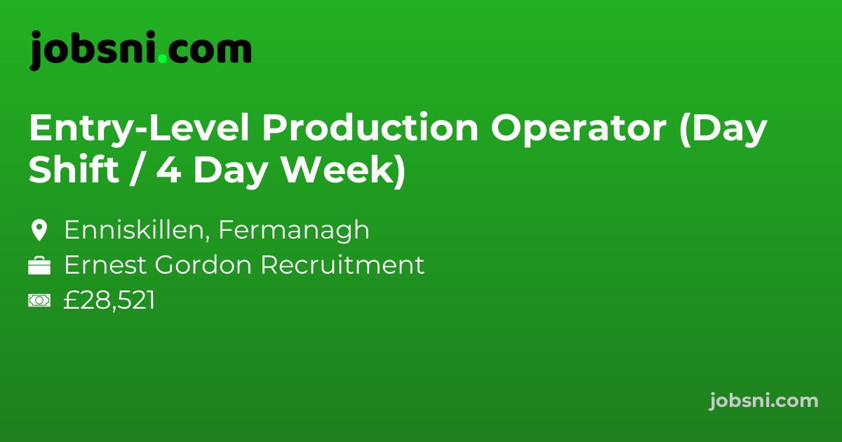 Entry-Level Production Operator (Day Shift / 4 Day Week)