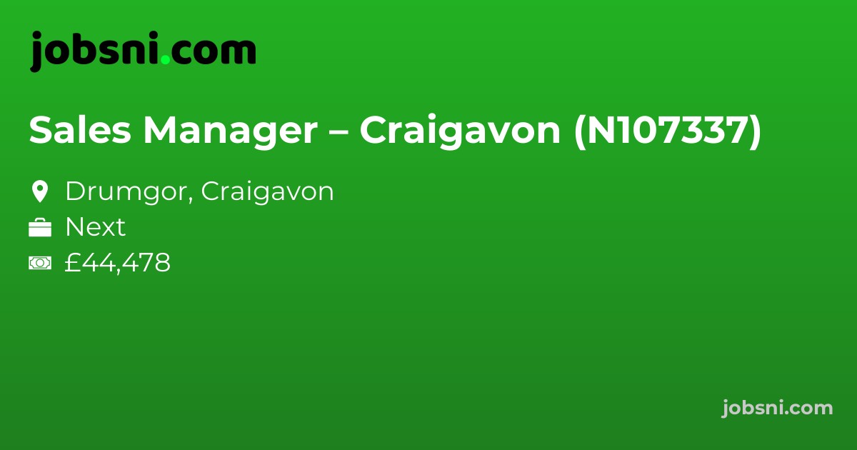 Sales Manager – Craigavon (N107337)