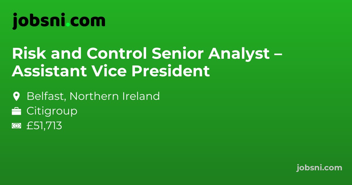 Risk and Control Senior Analyst – Assistant Vice President