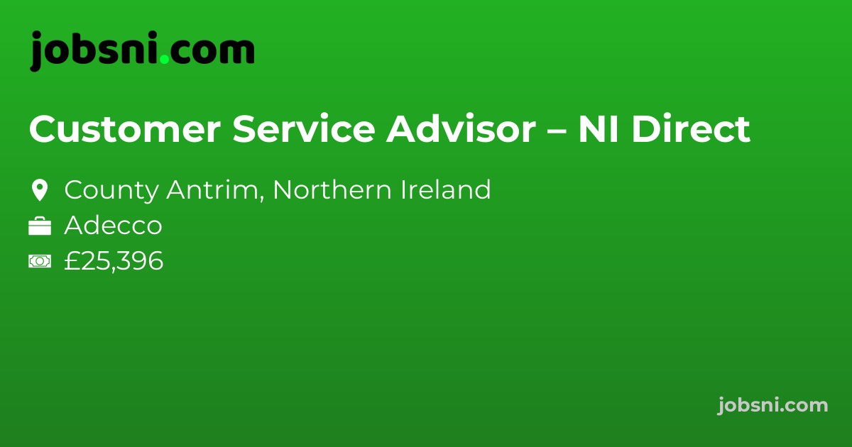 Customer Service Advisor – NI Direct