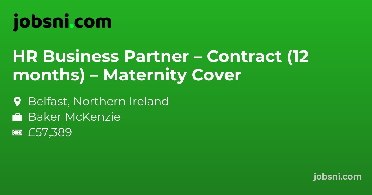 HR Business Partner – Contract (12 months) – Maternity Cover