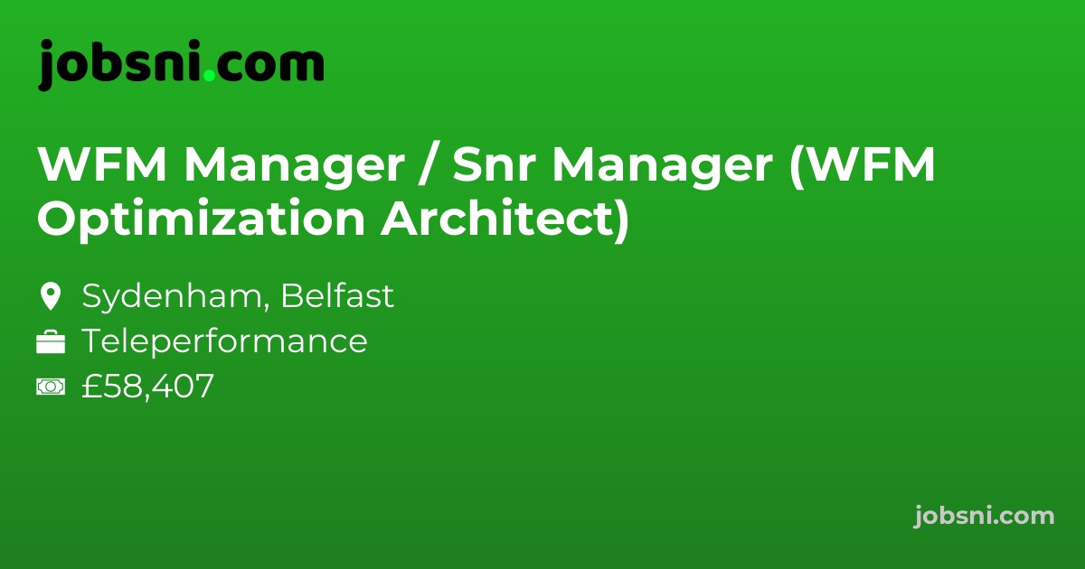 WFM Manager / Snr Manager (WFM Optimization Architect)