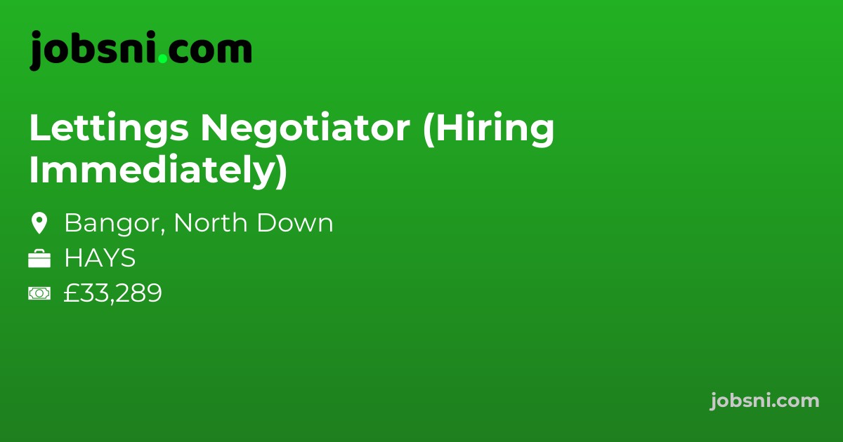 Lettings Negotiator (Hiring Immediately)